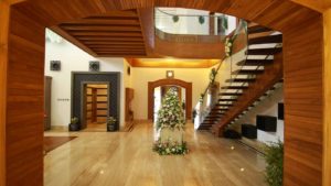 wooden living room interior design